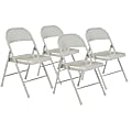 National Public Seating Commercialine Folding Chairs, Gray, Set Of 4 Chairs