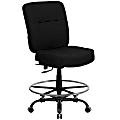 Flash Furniture HERCULES Series Big & Tall 400 lb. Rated Ergonomic Drafting Chair with Rectangular Back, Black