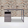 Flash Furniture 47"W Harwood Computer Desk, Light Ash