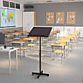 Flash Furniture Adjustable-Height Metal Lectern, 48"H x 20"W x 18-1/4"D, Mahogany  1 thumbnail image