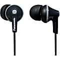 Panasonic Earbud Headphones - Stereo - Mini-phone - Wired - 16 Ohm - 10 Hz - 24 kHz - Earbud - Binaural - In-ear - 3.61 ft Cable - Black
