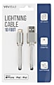 Vivitar Lightning To USB-A Cable, 10', Gray, NIL1010-GRY-STK-24