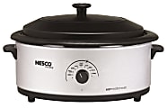 Nesco 6 Qt. Silver Roaster, Glass Lid and Porcelain Cookwell