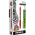 Zebra® Pen Z-Grip® Retractable Ballpoint Pens, Pack Of 12, Medium Point, 1.0 mm, Red Barrel, Red Ink