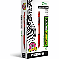 Zebra® Pen Z-Grip® Retractable Ballpoint Pens, Pack Of 12, Medium Point, 1.0 mm, Red Barrel, Red Ink