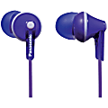 Panasonic Earbud Headphones - Stereo - Mini-phone - Wired - 16 Ohm - 10 Hz - 24 kHz - Earbud - Binaural - In-ear - 3.61 ft Cable - Purple