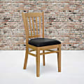 Flash Furniture Vertical Slat Back Restaurant Chair, Black/Natural 1 thumbnail image