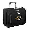 Denco Sports Luggage Rolling Overnighter With 14" Laptop Pocket, Missouri Tigers, 14"H x 17"W x 8 1/2"D, Black