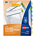 Avery® Style Edge Insertable Dividers With Pockets, Multicolor, Pack Of 8