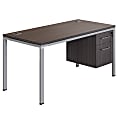 Boss Office Products Simple System Workstation Desk With Pedestal, 71" x 30", Driftwood