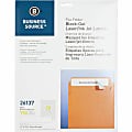Business Source Block-out File Folder Labels - 3 7/16" Length - Permanent Adhesive - Laser, Inkjet - White - 30 / Sheet - 750 / Pack