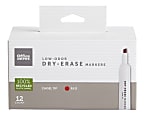 Office Depot® Brand Low-Odor Dry-Erase Markers, Chisel Point, 100% Recycled Plastic Barrel, Red, Pack Of 12 1 thumbnail image