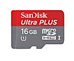 SanDisk® Ultra PLUS microSDHC™ Memory Card, 16GB