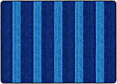 Flagship Carpets Basketweave Stripes Classroom Rug, 6' x 8 3/8', Blue