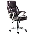 Style@Work By Thomasville® Parksley Executive Bonded Leather Chair, 44 1/4"H x 27"W x 29 1/4"D, Light Neutral Metallic/Dark Espresso 1 thumbnail image