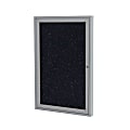 Ghent 1 Door Enclosed Recycled Rubber Bulletin Board, Satin Aluminum Frame, 24"H x 18"W, Confetti 1 thumbnail image