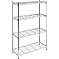 Whitmor 4-Tier Supreme Shelving, 4 Tier(s), 54"H x 36"W x 14"D, Floor, Durable, Sturdy, Adjustable, Chrome, Steel, 1 1 thumbnail image