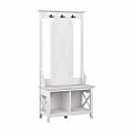 Bush® Furniture Key West 32"W Hall Tree With Shoe Storage Bench, Pure White Oak, Standard Delivery 1 thumbnail image