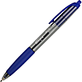 Integra Rubber Grip Retractable Pens - Medium Pen Point - 1 mm Pen Point Size - Blue - Blue Barrel - 12 / Dozen