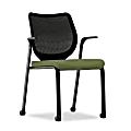 HON® Nucleus® Side Chair, With Arms And Casters, 37 1/8"H x 27"W x 26 1/4"D, Ivy Fabric