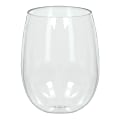 Amscan Premium Plastic Stemless Wine Glasses, 12 Oz, Clear, 8 Glasses Per Pack, Case Of 2 Packs