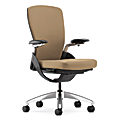HON® Ceres® Upholstered Back Work Chair, 42 5/8"H x 27 1/2"W x 27 3/4"D, Taupe Fabric, Polished Aluminum Frame