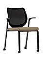 HON® Nucleus® Side Chair, With Arms And Casters, 37 1/8"H x 27"W x 26 1/4"D, Taupe Fabric