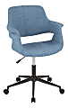 LumiSource Vintage Flair Mid-Century Modern Mid-Back Chair, Blue/Black