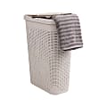 Mind Reader 40L Slim Laundry Hamper Clothes Basket with Lid, 23-1/2"H x 10-52/5"W x 18"D, Ivory 1 thumbnail image