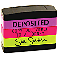 stackSTAMP Custom Pre-Inked Stack Stamp - Custom Message Stamp - 3 Line(s) - 50000 Impression(s) - Lime Green - 1 Each 1 thumbnail image