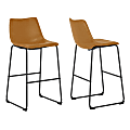 Glamour Home Adan Bar Stools, Brown/Black, Set Of 2 Stools 1 thumbnail image