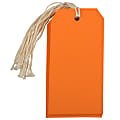 JAM Paper® Gift Tags, 4 3/4" x 2 3/8", Orange, Pack Of 10