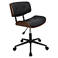 LumiSource Lombardi Office Chair, Black/Chrome 1 thumbnail image