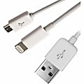 4XEM USB To Lightning and Micro USB Cable For iPhone/iPod/iPad/Galaxy - Lightning/USB for iPhone, iPad, iPod, Cellular Phone, Camera - 8" - 1 x Type A Male USB - 1 x Male Micro USB, 1 x Lightning Male Proprietary Connector