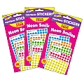 Trend SuperSpots Stickers, Neon Smiles, 2,500 Stickers Per Pack, Set Of 3 Packs