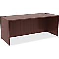 Lorell® Essentials 72"W Rectangular Shell Computer Desk, Dark Mahogany