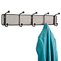 Safco Onyx Steel Mesh 5-Hook Wall Rack, 5-1/2"H x 26-3/4"W x 3"D, Black 1 thumbnail image