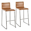LumiSource Mara Bar Stools, Silver/Camel, Set Of 2 Stools 1 thumbnail image