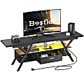 Bestier 70" Gaming TV Stand For 75" TVs, 22-1/16”H x 70-1/8”W x 15-3/4”D, Black Carbon 1 thumbnail image