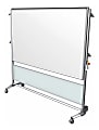 Ghent Nexus IdeaWall 2-Sided Porcelain Magnetic Dry-Erase Whiteboard, 76" x 76", Frosted Aluminum Frame With Silver Finish