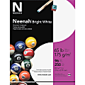 Neenah® Bright Premium Card Stock Paper, Letter Size (8 1/2" x 11"), Pack Of 250 Sheets, 65 Lb, White
