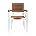 Inval Madeira Indoor And Outdoor Patio Dining Chairs, White/Teak Brown, Pack Of 4 Chairs 1 thumbnail image