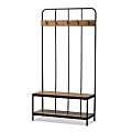 Baxton Studio Tamara Entryway Hall Tree, Black/Walnut Brown 1 thumbnail image