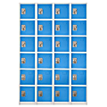 Alpine 6-Tier Steel Lockers, 72”H x 12”W x 12”D, Blue, Pack Of 4 Lockers