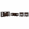 Bush® Furniture Key West Tall TV Stand With Coffee Table And Set Of 2 End Tables, Bing Cherry, Standard Delivery 1 thumbnail image