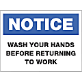 Lorell® Notice Wash Hands Sign, 8" x 6", White 1 thumbnail image