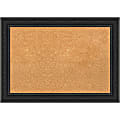 Amanti Art Cork Bulletin Board, 28" x 20", Natural, Shipwreck Black Polystyrene Frame