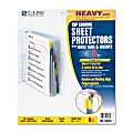 C-Line® Top-Loading Sheet Protectors With Tab Inserts, 8 1/2" x 11", 8-Tab, Assorted Colors 1 thumbnail image