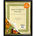 Uniek Plastic Document Frames, 8 1/2" x 11", Black/Gold, Pack Of 6