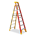 Werner® Type IA Fiberglass 7-Step Leaning Ladder, 300 Lb Capacity, 98-7/16" x 27-5/8" x 6", Orange/Yellow 1 thumbnail image